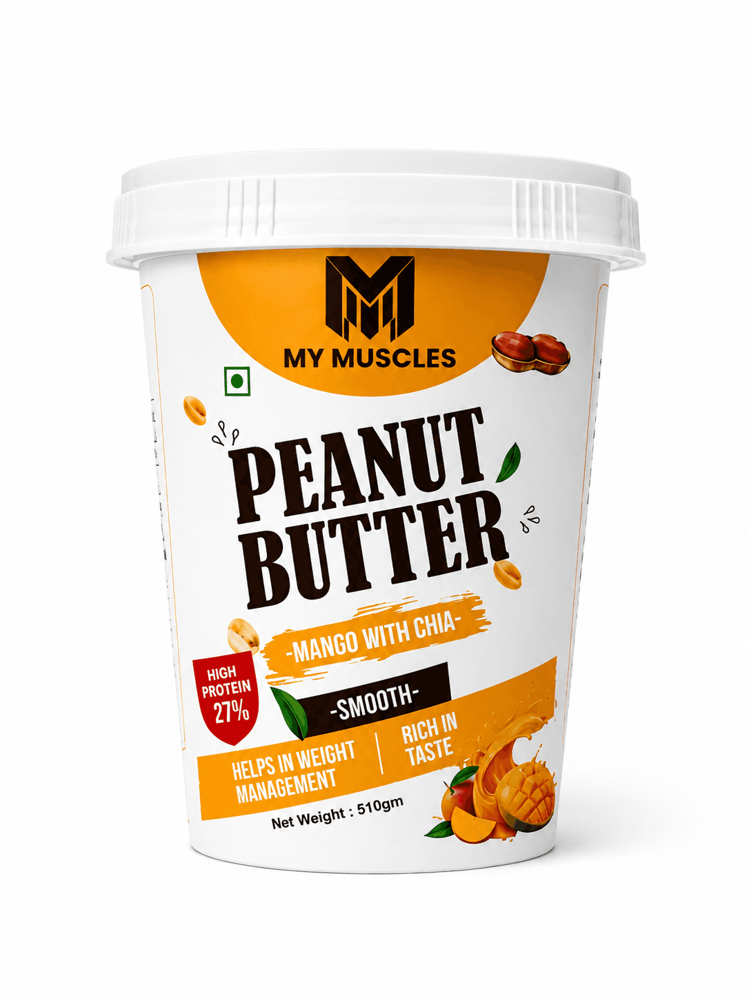 MY MUSCLES - PEANUT BUTTER MOANGO WITH CHIA high protein peanut butter